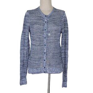 LOFT Blue Knit Cardigan Sweater